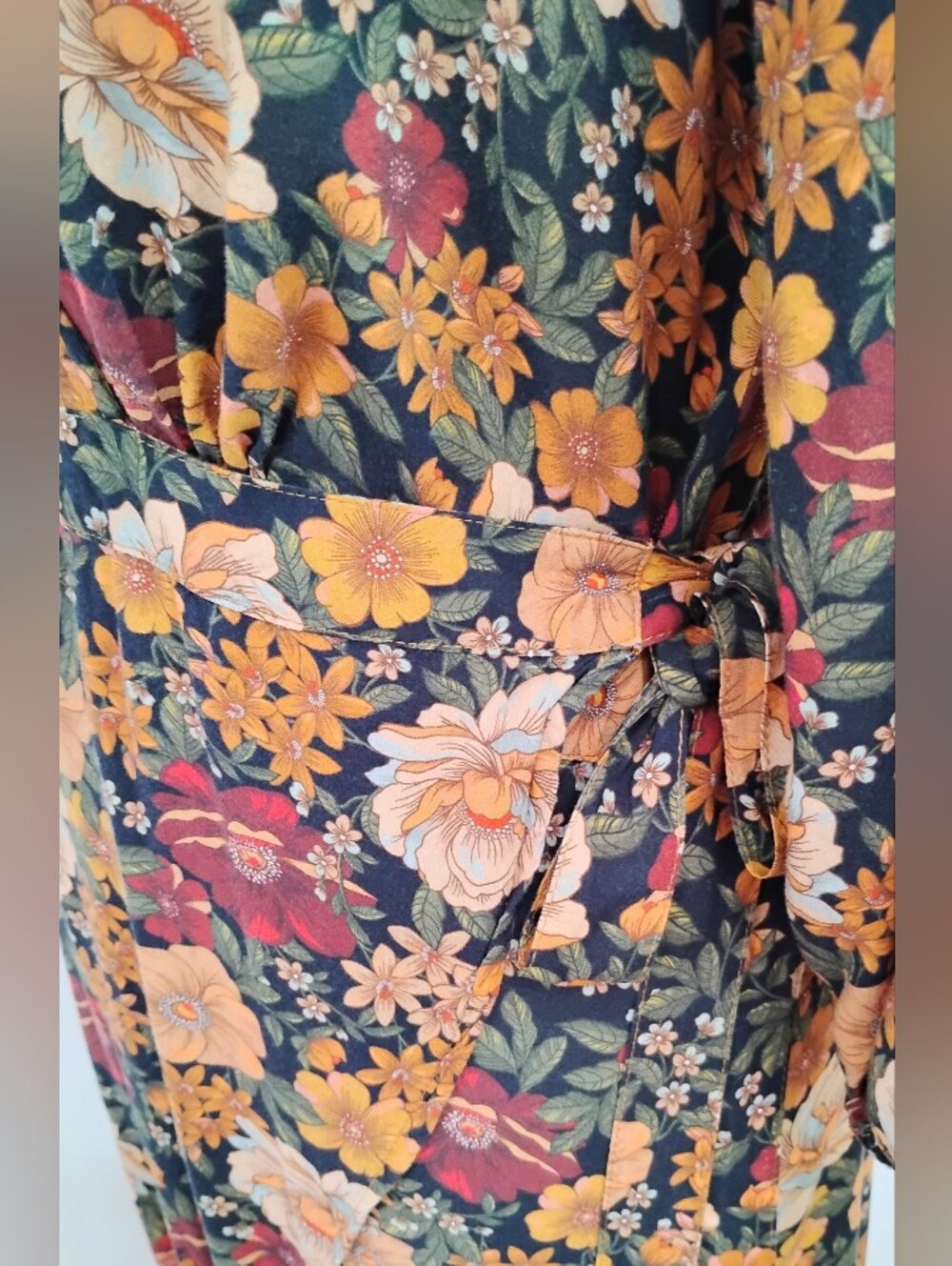 VINTAGE FARM RIO WRAP DRESS WITH LEOPARD RUFFLE HEM - Picture 8 of 14